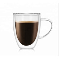 Doppel -Wand -Becher -Glas Becher Tasse mit Griff